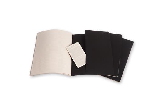 Quaderno Cahier Journal Moleskine XXL a righe nero. Black. Set da 3 - 4