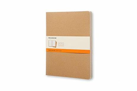 Quaderno Cahier Journal Moleskine XXL a righe beige. Kraft Brown. Set da 3