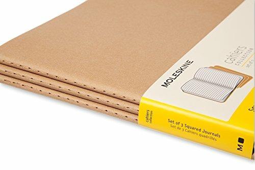 Quaderno Cahier Journal Moleskine XXL a quadretti beige. Kraft Brown. Set da 3 - 5