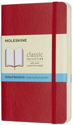 Taccuino Moleskine pocket puntinato copertina morbida rosso. Scarlet Red