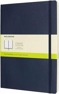 Taccuino Moleskine XL a pagine bianche copertina morbida blu. Sapphire Blue