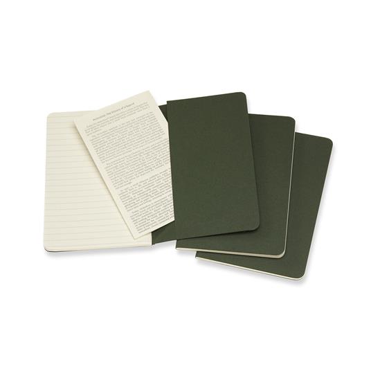 Quaderno Cahier Journal Moleskine pocket a righe verde. Myrtle Green. Set da 3 - 4