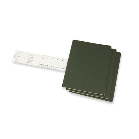 Quaderno Cahier Journal Moleskine XL a pagine bianche verde. Myrtle Green. Set da 3 - 3