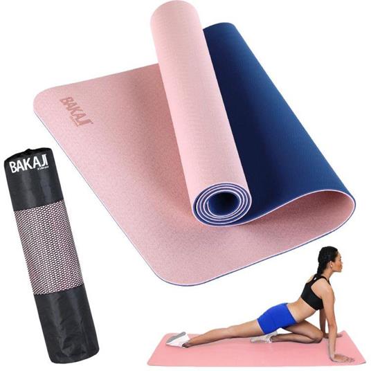 Tappetino Yoga Aerobica Pilates Tappeto Allenamento Fitness Palestra Rosa  Blu - Bakaji - Casa e Cucina | IBS