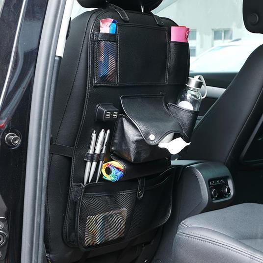 Organizer Schienale Sedile Auto Organizzatore con Porte USB e