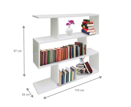 Libreria decorativa e funzionale, colore bianco lucido, cm 110 x 97 x 25. -  DMORA - Idee regalo | IBS