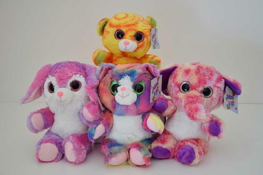 Assortimento Animali Occhioni Fluo Peluche 30 Cm