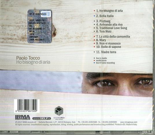 Ho bisogno di aria - CD Audio di Paolo Tocco - 2