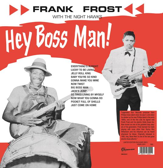 Hey Boss Man! (Clear) (Numbered) - Vinile LP di Frank Frost