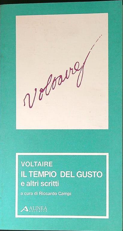 tempo del gusto e altri scritti - Voltaire - copertina