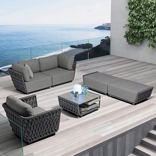 tavolino per salotto da giardino componibile design moderno per esterno cm  81 x 71 x 40 h - Milani Home - Idee regalo | IBS