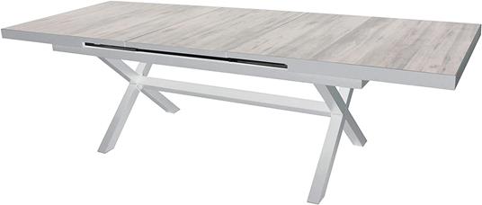 Tavolo da giardino allungabile in alluminio e ceramica da esterno con piano  in gres ad alta resistenza m 200/260x100 - Milani Home - Idee regalo | IBS