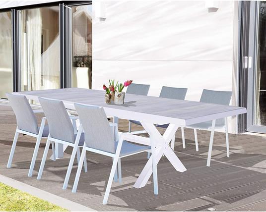 Tavolo da giardino allungabile in alluminio e ceramica da esterno con piano  in gres ad alta resistenza m 200/260x100 - Milani Home - Idee regalo | IBS