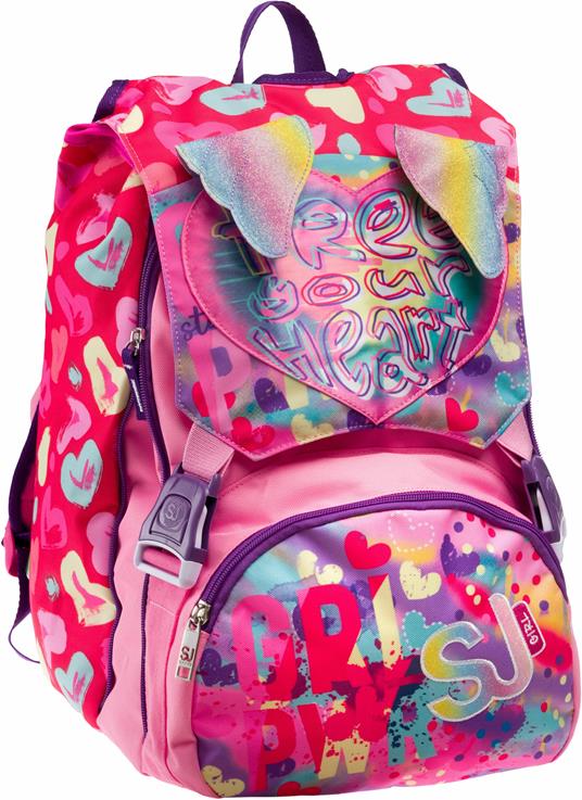 Zaino scuola Sdoppiabile Big Sj Gang Wondrous Da Sj Girl, Azalea Pink - 27  x 41 x 16 cm - Sj Gang - Cartoleria e scuola | IBS