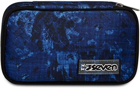 Astuccio Quick Case Seven Freethink Boy Blue nero fantasia onde - 23,5 x 11 x 6 cm - 5