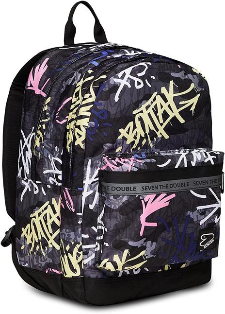 Zaino scuola Pro Xxl Grs auricolari Wireless Seven Pro Xxl Grigio, fantasia graffiti - 32 x 44 x 19 cm - 3