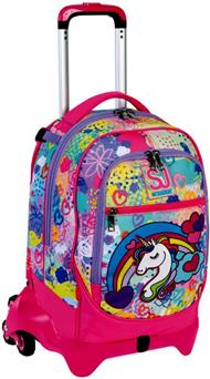 Zaino scuola Trolley Jack-2 ruote SJ Gang Clack It Girl, Sea Water - 37 x  51 x 27 cm