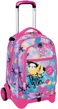 Zaino scuola Trolley Jack-2 ruote SJ Gang Clack It Girl, Sea Water - 37 x 51 x 27 cm