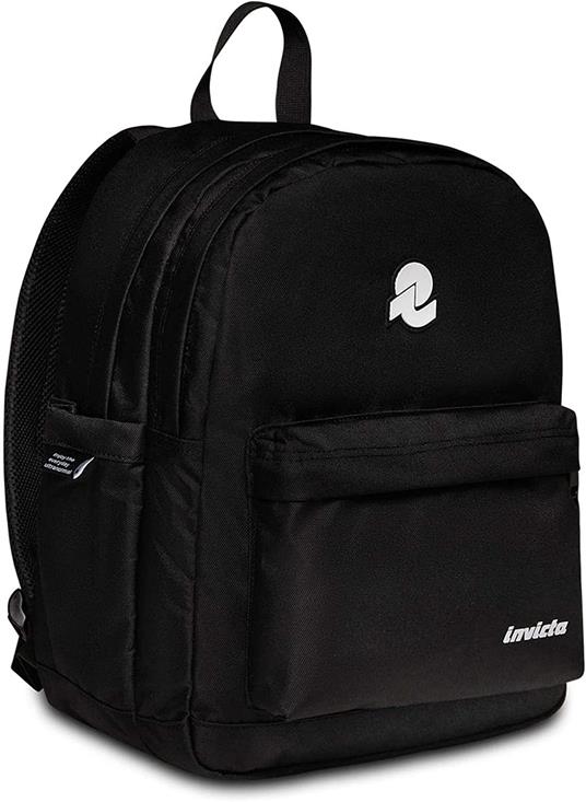 Zaino scuola Invicta Lab Plain Invicta Backpack Grs, Jet Black - 30,5 x 39  x 21,5 cm - Invicta - Cartoleria e scuola | IBS