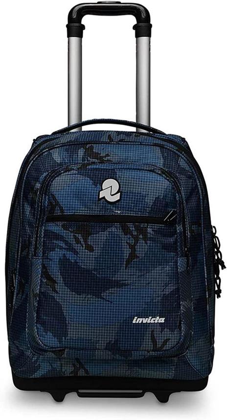 Zaino scuola New Bump Fantasy Invicta Trolley Grs, Military Camo Avio - 35 x 50 x 21,5 cm