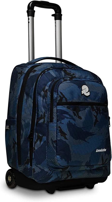 Zaino scuola New Bump Fantasy Invicta Trolley Grs, Military Camo Avio - 35 x 50 x 21,5 cm - 2