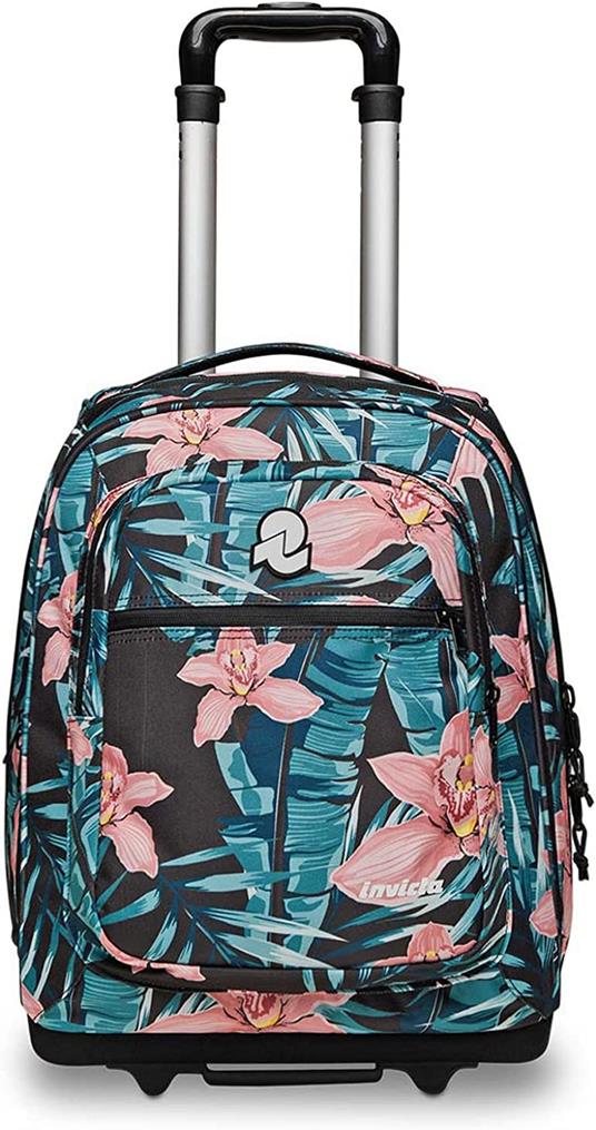 Zaino scuola New Bump Fantasy Invicta Trolley Grs, Tropical Hibiscus x 50 x 21,5 - Invicta - Cartoleria e scuola | IBS