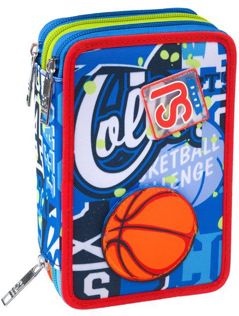 Astuccio 3 Zip Sj Gang Realbasket Boy, Royal Blue