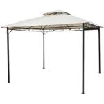 GREX - gazebo da giardino 3x4 in metallo nero telo beige senza doppio tetto