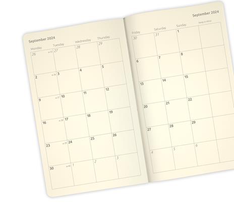 Diarpell - Agenda mensile 90x150 mm in carta avorio POCKET