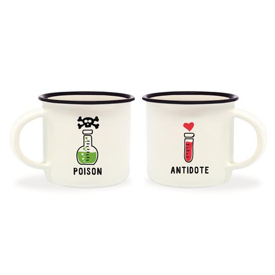 Tazzine da caffè Veleno e Antidoto Legami Espresso for Two Coffee Mug Poison & Antidote. Set 2 tazzine