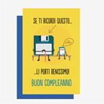 Biglietto Auguri 11.5x17cm Floppy Disk