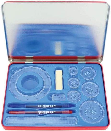 Grandi Giochi- Spirograph Scatola Metallo-Set Valigetta di Latta con 15 Accessori di precisione-CLC12000, Multicolore, 16 x 21.5 x 2 cm, 8056379008958 - 2