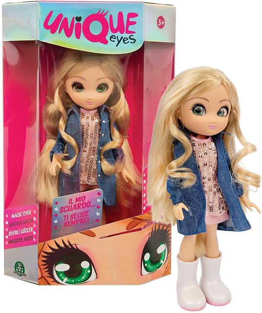 Unique Eyes - Bambola articolata 25cm, con occhi grandi magici e profondi,  segue il tuo sguardo, Amy Fashion Doll ginnasta elegante, per bambine a  partire dai 3 anni, Giochi Preziosi, MYM00100 -
