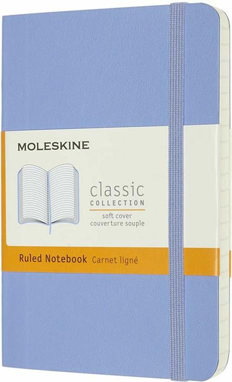 Taccuino Moleskine a righe Pocket copertina morbida Hydrangea. Blu