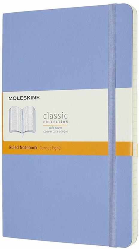 Taccuino Moleskine a righe Large copertina morbida Hydrangea. Blu