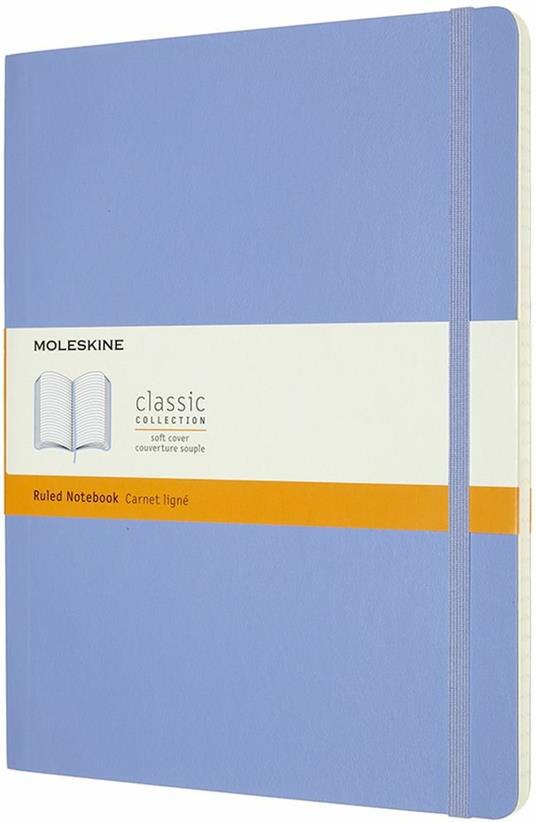 Taccuino Moleskine a righe X-Large copertina morbida Hydrangea. Blu
