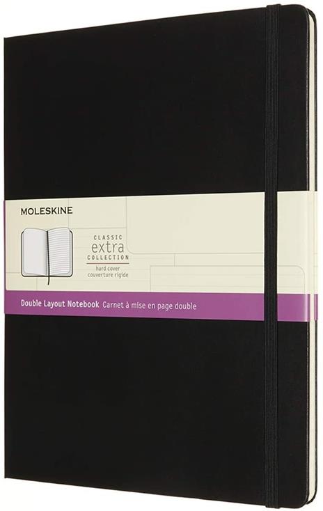 Taccuino Large Nero Doppio Layout a Righe e Pagine Bianche, Mixed (Ruled-Plain), Large 13X21, Hard, Black - 6