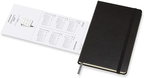 Agenda tascabile mensile a fisarmonica, guaina in pvc termosaldato senza  laccio, blocco mobile - 7x13,6 cm - nero