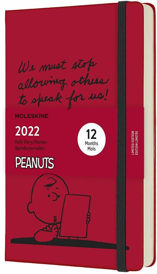 Agenda giornaliera Moleskine Peanuts 2022, 12 mesi, Large - Rosso Scarlatto  - Moleskine - Cartoleria e scuola | IBS
