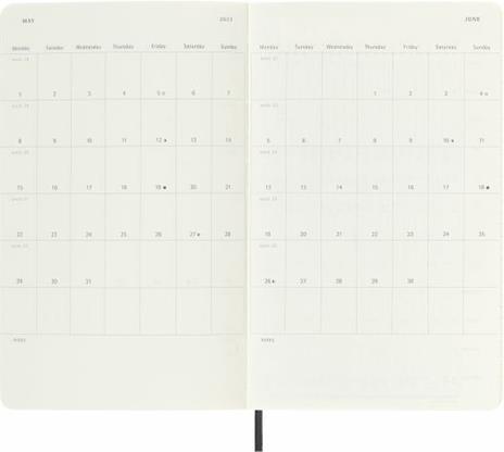 Agenda mensile Moleskine 2023, 12 mesi, XL, copertina rigida - Nero - 19 x  25 cm - Moleskine - Cartoleria e scuola