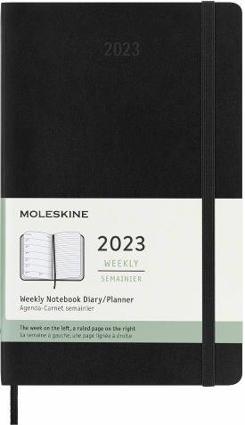 Agenda settimanale Moleskine 2023, 12 mesi, verticale, Pocket, copertina  rigida, Nero - 9 x 14 cm - Moleskine - Cartoleria e scuola