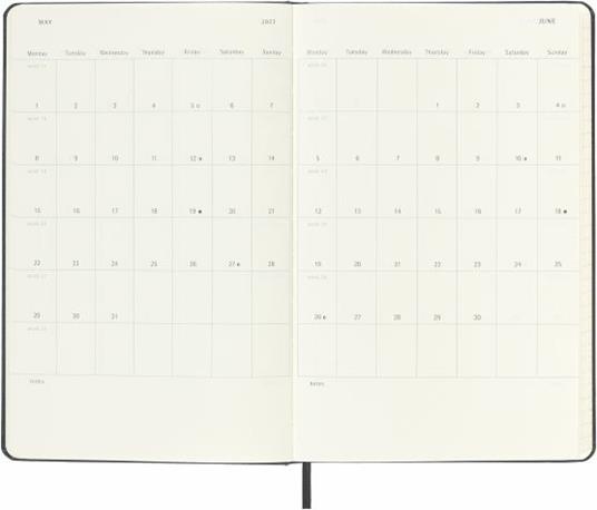 Agenda settimanale Moleskine 2023, 12 mesi, verticale, Large, copertina  rigida, Nero - 13 x 21 cm - Moleskine - Cartoleria e scuola | IBS