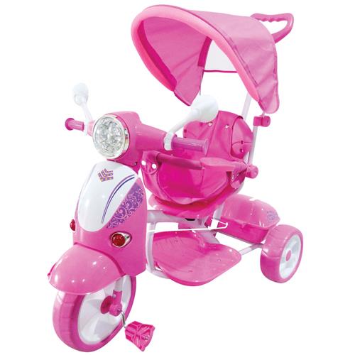 Vespa scooter rosa per bambina con parasole e suoni. Triciclo passeggino  bimba a pedali per bambini con maniglione - Giaquinto - Biciclette e  monopattini - Giocattoli | IBS