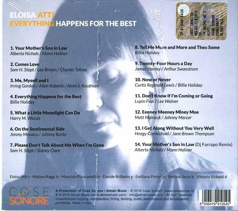 Everything Happens for the Best - CD Audio di Eloisa Atti - 2