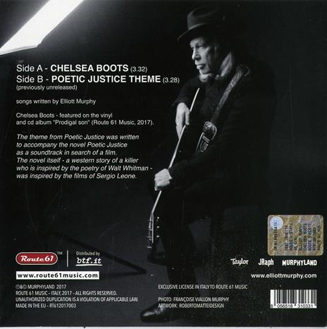 Chelsea Boots - Poetic Justice Theme (Unreleased) (Limited Edition) - Vinile 7'' di Elliott Murphy - 2