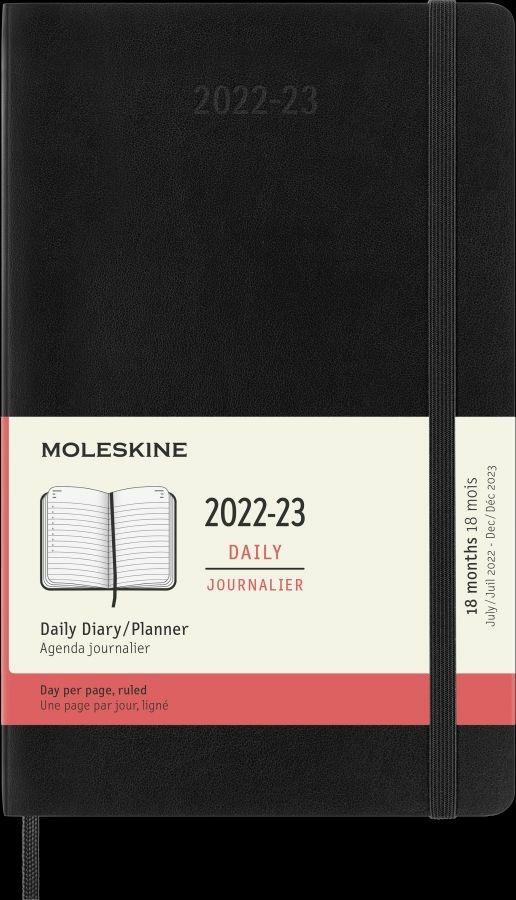 Agenda giornaliera Moleskine 2022-2023, 18 mesi, Large, copertina morbida -  Nero - Moleskine - Cartoleria e scuola | IBS