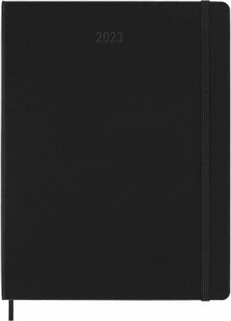 Agenda mensile Moleskine 2023, 12 mesi, XL, copertina rigida - Nero - 19 x 25 cm