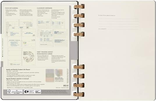 Agenda accademica spiralata Moleskine 2022-2023, 12 mesi, XL, Remake Midnight - 20,4 x 25,2 cm - 4