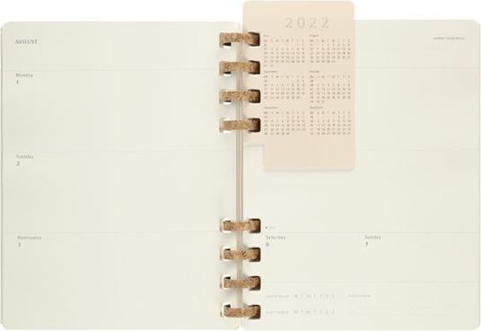 Agenda accademica spiralata Moleskine 2022-2023, 12 mesi, XL, Remake Oyster - 20,4 x 25,2 cm - 11