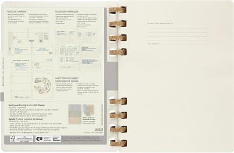 Agenda accademica spiralata Moleskine 2022-2023, 12 mesi, XL, Remake Oyster - 20,4 x 25,2 cm - 3